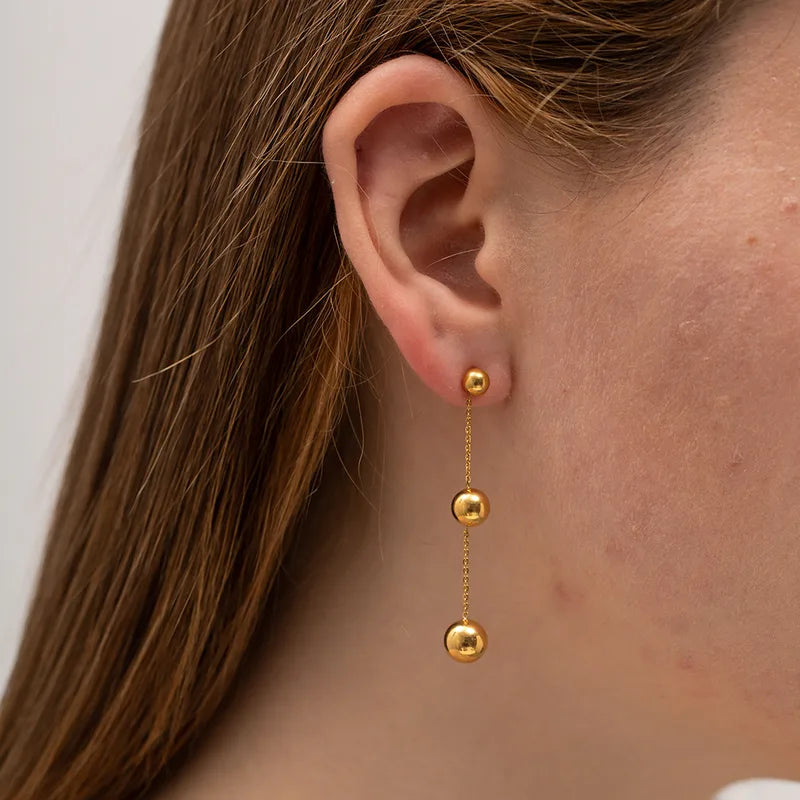 Aretes Perlas Doradas