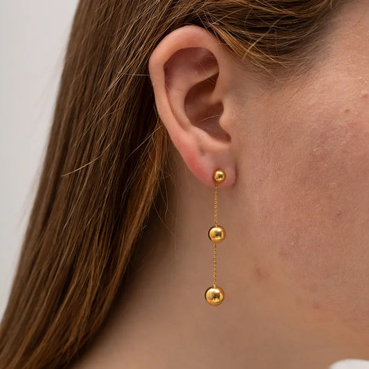 Aretes Perlas Doradas