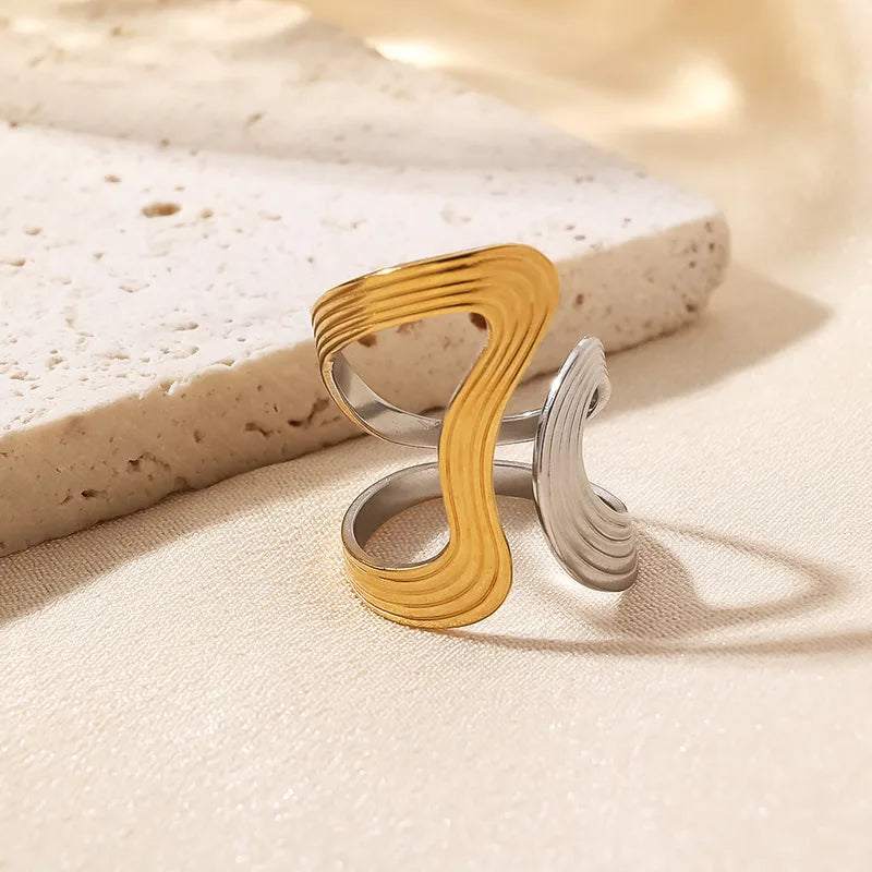 Anillo combinado plateado- oro