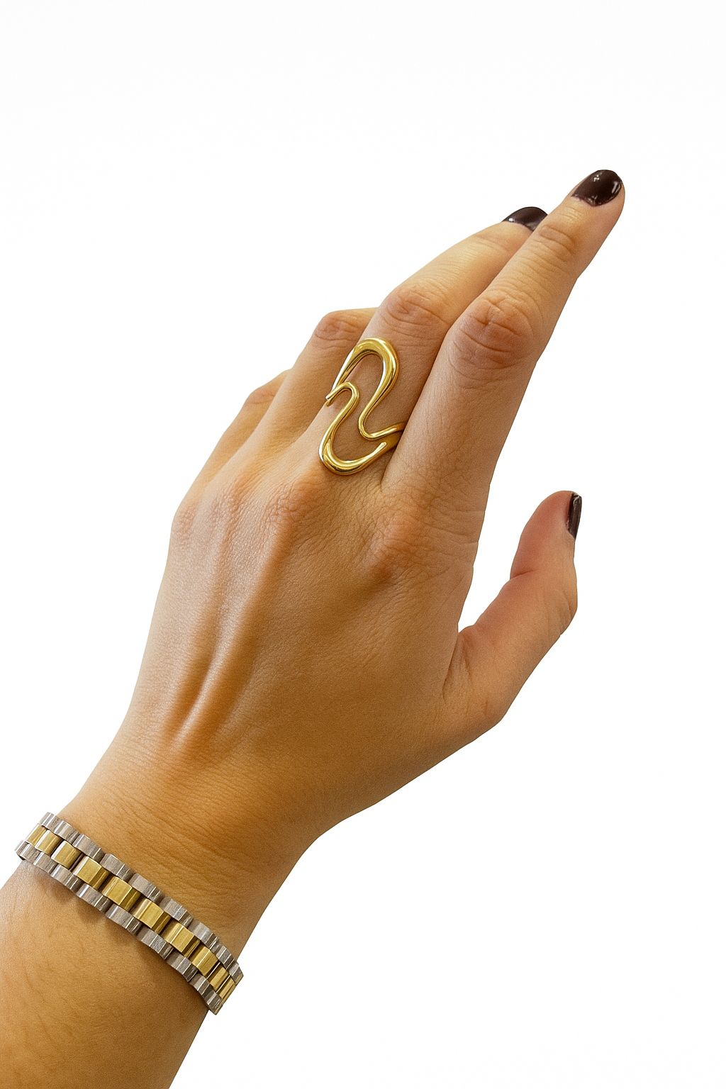 Anillo ondas dobles ajustable