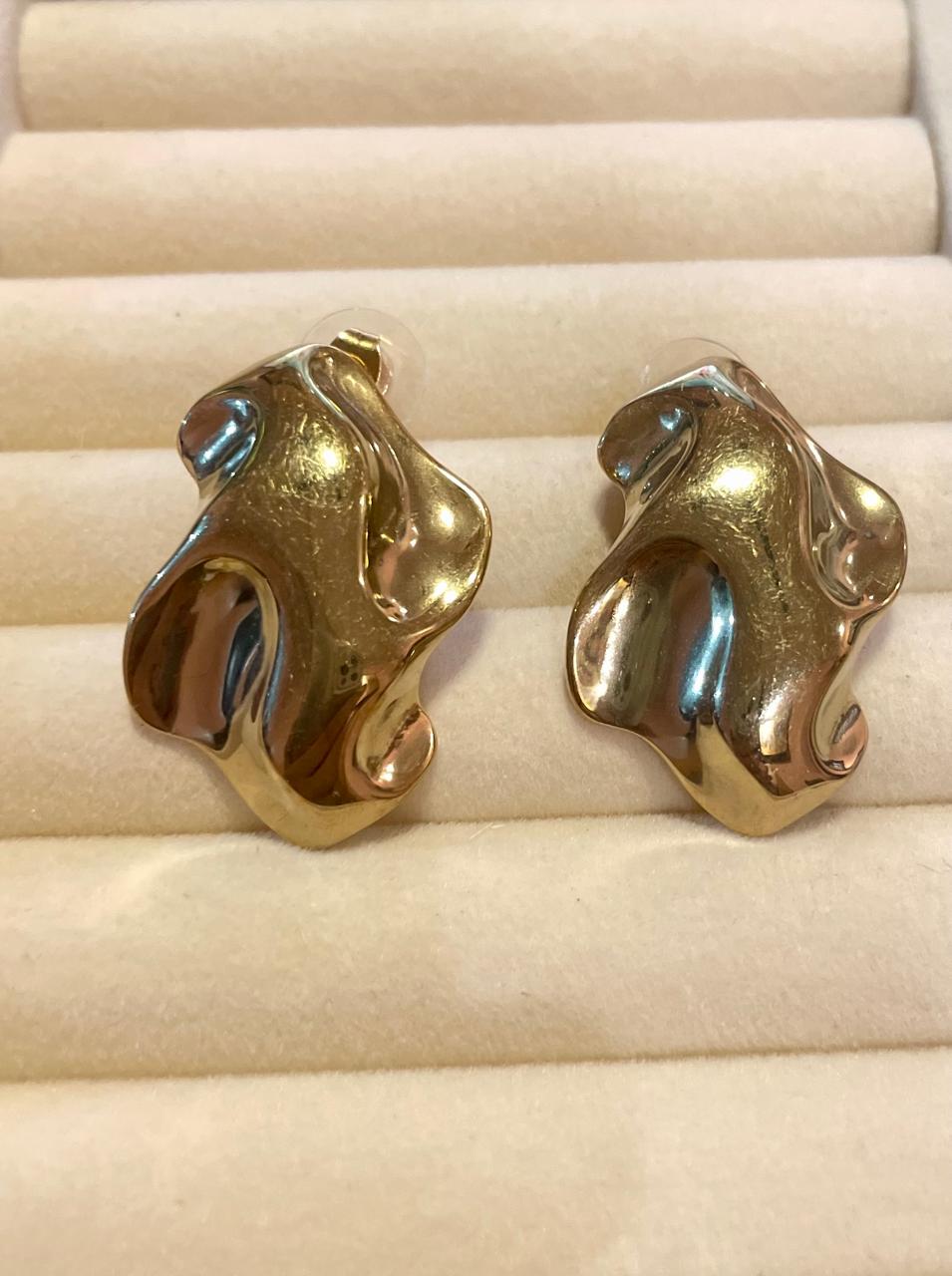 Aretes Dorados Geometricos