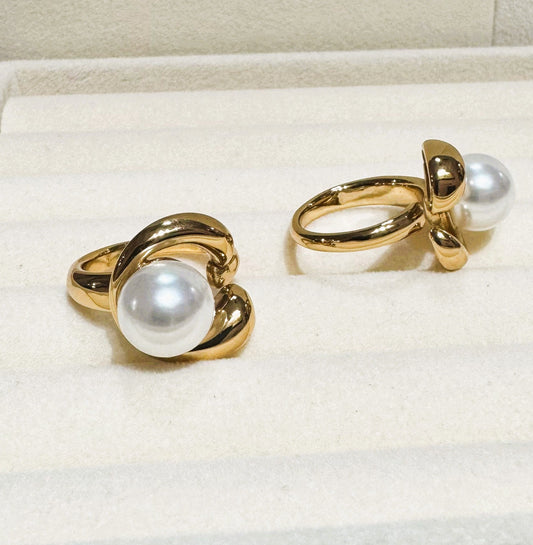 Anillo Perla Media Luna