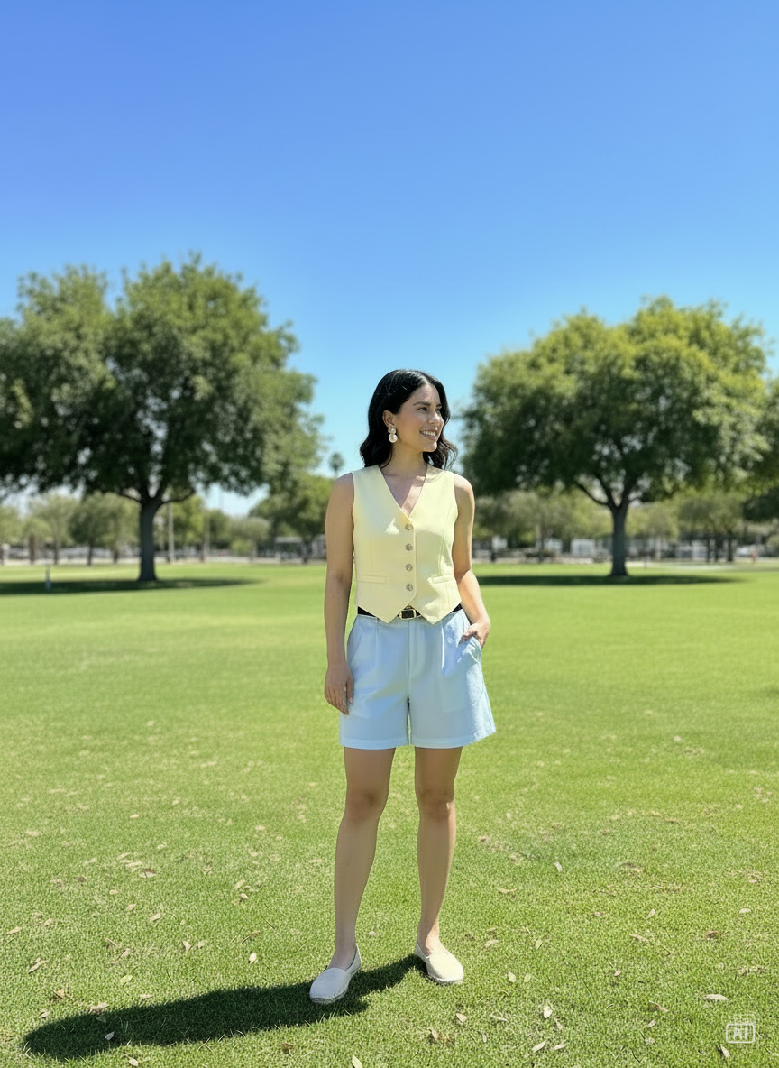 Short de vestir ligeros- con bolsillos tiro alto