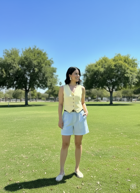 Short de vestir ligeros- con bolsillos tiro alto