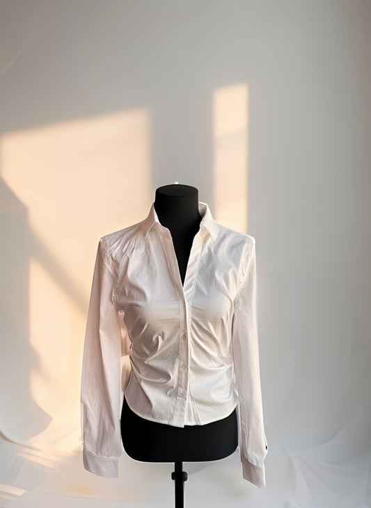 Camisa Ligera-Corta con costados plisados