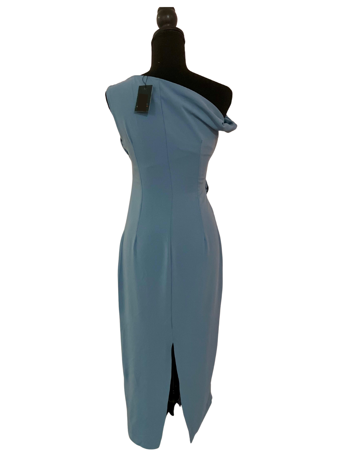 Vestido Midi Asimétrico con Detalle Fruncido