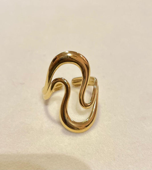Anillo ondas dobles ajustable