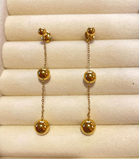 Aretes Perlas Doradas