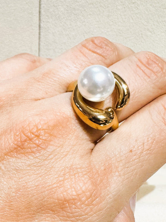 Anillo Perla Media Luna